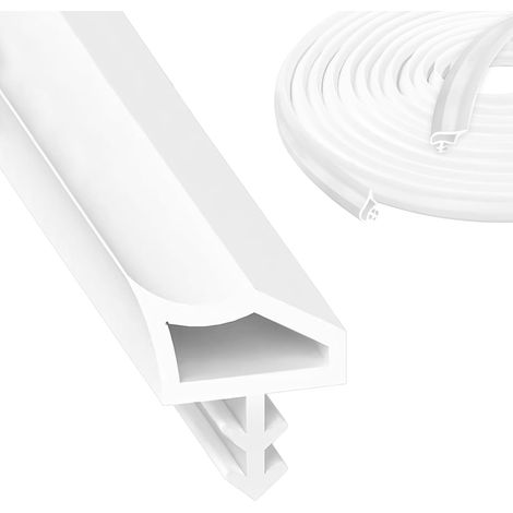 Joint de Porte Caoutchouc 5M Blanc, Isolation Acoustique et Anti-Bruit Joint d'Étanchéité pour Portes et Fenêtres, Joint de Cadre de Porte (1/4)