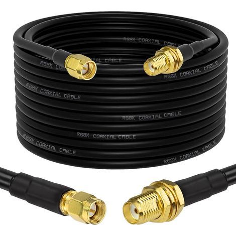 SMA Antenna Extension Cable, RG8X 50 Ohm, 10m Male to Female, for Wifi Router and SDR Receiver (1/5)