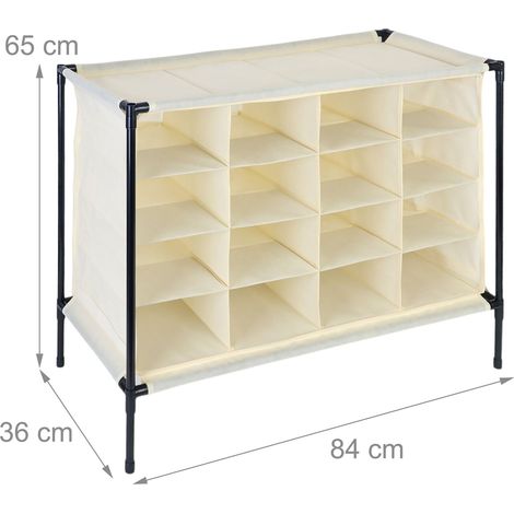 Scarpiere compatta pratica per il campeggio 65 x 84 x 36 cm in poliestere beige 130016910