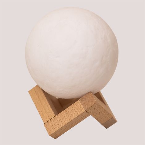 Lámpara de mesa LED inalámbrica en madera Moon Kids SKLUM              (1/5)