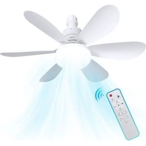 Ventilateur de plafond avec lumière E27 - 3 vitesses - Télécommande - 2400 lumens (1/4)