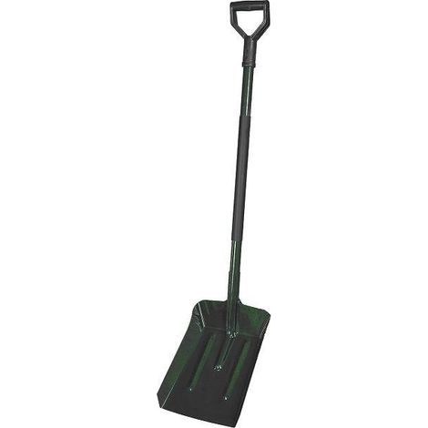 KARD 3 con mango metálico y empuñadura tipo DY, pala para carbón, uso en estufas y chimeneas, estructura metálica resistente, ergonómica, con empuñadura plástica
