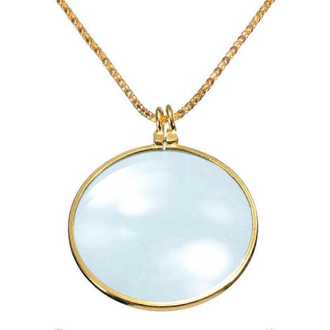 Collier loupe de lecture (1 pièce) - Pendentif loupe de lecture (5X)-89X4.2CM-Golden (1/2)