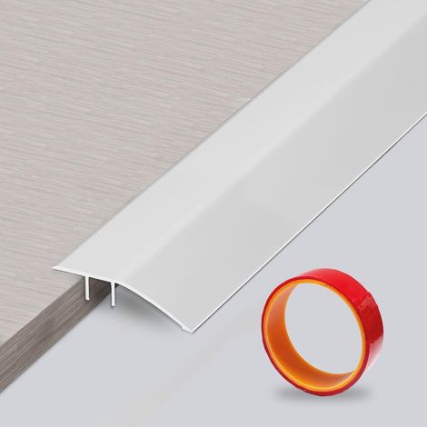 Rampe de Seuil Aluminium,0,9m x 43mm Barre de Seuil Multiniveau Avec long Ruban Adhésif,Barre de Seuil Rattrapage de Niveau, Hauteur entre 5 et 12 mm Pour Rampe(Argent) (1/5)
