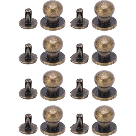 50 Jeux Rivets Tête Ronde Moine Clous DIY 10x8mm Cuivre Pur Boutons Pointes pour Vêtements Bagages Chaussures Bronze (1/5)