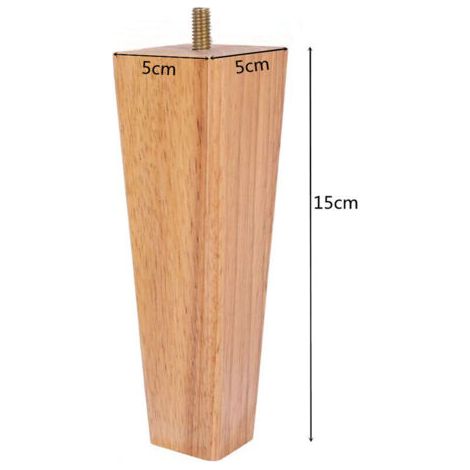 CCYKXA Juego de 4 patas de madera para muebles, 15 cm, para armarios y camas, con placas de montaje y tornillos. (1/4)