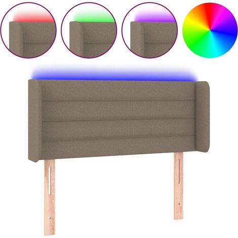 Maison Exclusive - Cabecero con LED de tela gris taupe 83x16x78/8 (1/5)