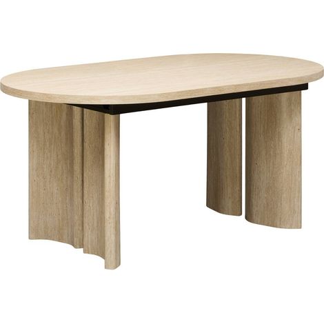 Mesa de comedor extensible Tino, ovalada, de 6 a 8 plazas, color beige - Atmosphera créateur d'intérieur (1/5)