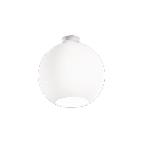 Plafonnier En Verre Blanc Collection Moderne, Structure En Métal Et Aluminium Peint, Douille E27, Diamètre 30Cm, Ip20 - Luminaire Perenz Design (1/2)