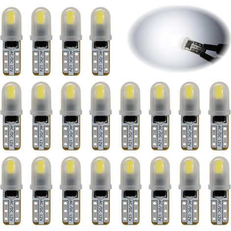 20 Stück T5-LED-Lampen, 12 V, weiß, 3014 SMD, Ersatz für Armaturenbrett, Messgerät, Auto-Innenbeleuchtung, PC74 2721 286 27 37, 40 lm, 0,6 W, kompakte Größe, einfache Installation