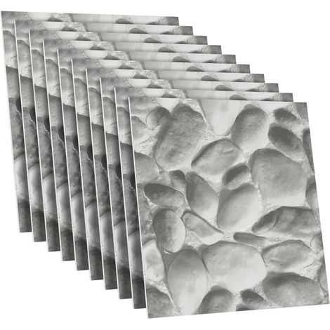 Un ensemble de 10 panneaux de papier peint autocollants à motif marbre (il ne s'agit pas de véritables carreaux, dimensions : 30 x 30 cm)