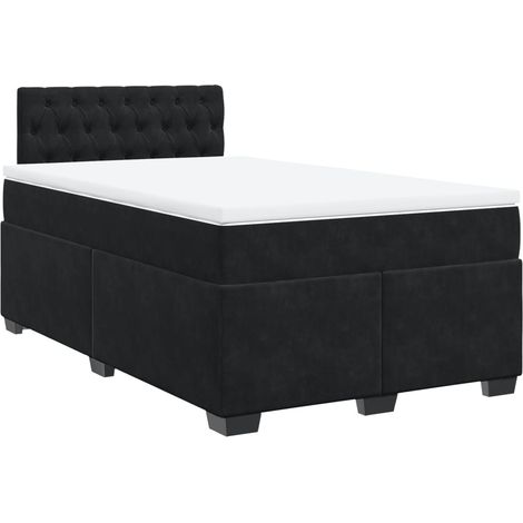 Maison Exclusive - Sommier à lattes de lit avec matelas noir 120x190 cm velours (1/5)