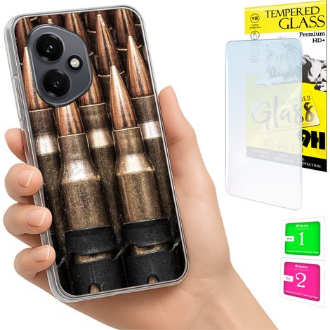Custodia per Honor X7d / 400 Smart Photo Cover Case Posteriore + vetro 9H (1/5)