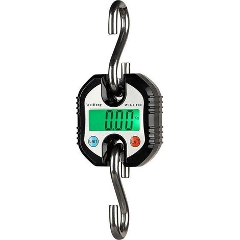 Échelles numériques, échelle à crochet, miniéchelle suspendue portable avec écran LCD, Peson Électronique 150 kg Balance Crochet Suspendu Dynamomètre LCD Crochet Peseur (Noir),de (1/4)