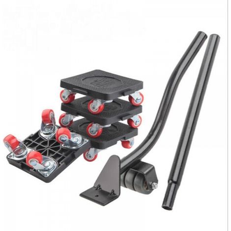 Lève-meubles lourds, kit de roulettes mobiles pour meubles avec lève-meubles, roulettes pivotantes à 360 degrés, roulements doubles, ensemble pour le transport de meubles (1/5)