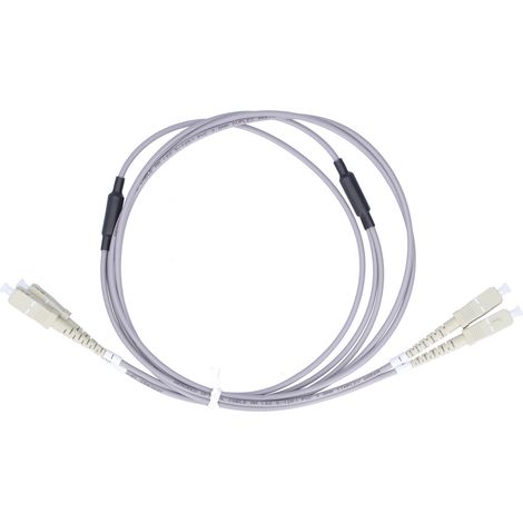 Cordon de brassage fibre optique blindé, câble multi-mode 2 brins SC UPC-SC UPC gris 3 mètres (1/5)
