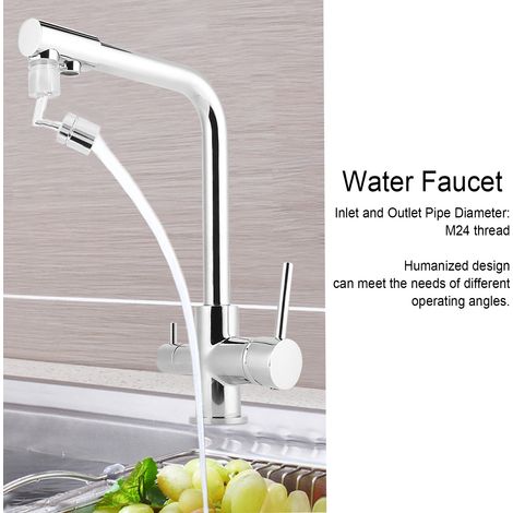 M24-Gewindewasserhahn, 360° drehbar, universell, spritzwassergeschützt, für Küche und Bad (1/5)