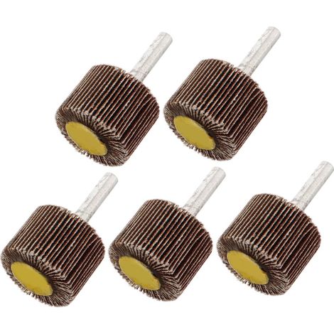 Lot De 5 Meules Abrasives à Lamelles Ø30 Mm Mandrin, Grain 120, Roues à Lamelles Pour Outils Rotatifs, Disque De Polissage Cylindrique Pour Ponçage Et Dégraissage Métal, Usage Professionnel (1/4)