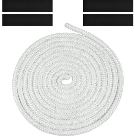 Joint Tressé pour Insert et Poêle, 6mm x 3m Joint en Fibre de Verre avec 4 Ruban, Joint Réfractaire, Joint Insert Cheminée pour Poele a Bois, Cheminée, Chaleur, Résistante à 600°C (1/5)