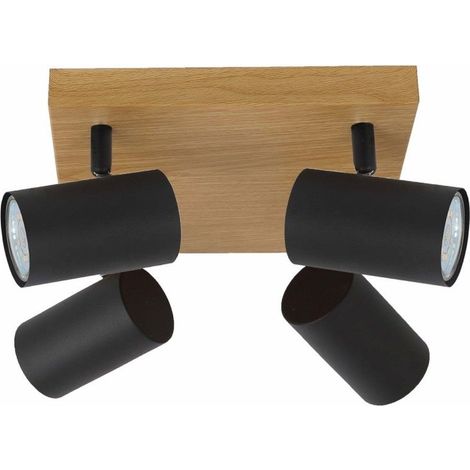 Plafonnier scandinave Reality Quentin 4 spots noir GU10 (1/3)