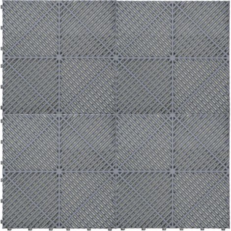Vented Garage Floor Tiles x 225 With Edges - Grey (1/5)