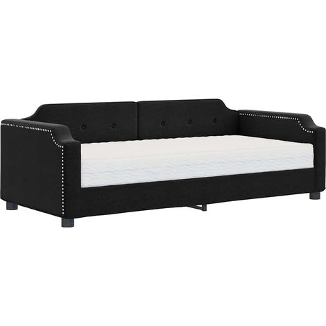 Maison Exclusive - Divano Letto con Materasso Nero 80x200 cm in Tessuto (1/5)
