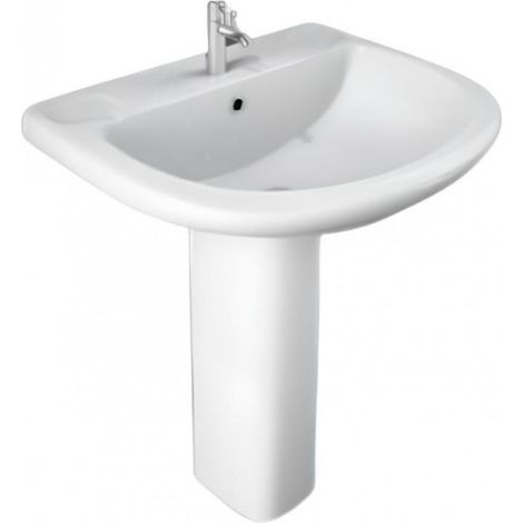 Abitare – Colonne pour lavabo suspendu blanc brillant – Hauteur 61 cm – Finition brillante – Design élégant pour salle de bain moderne (1/3)