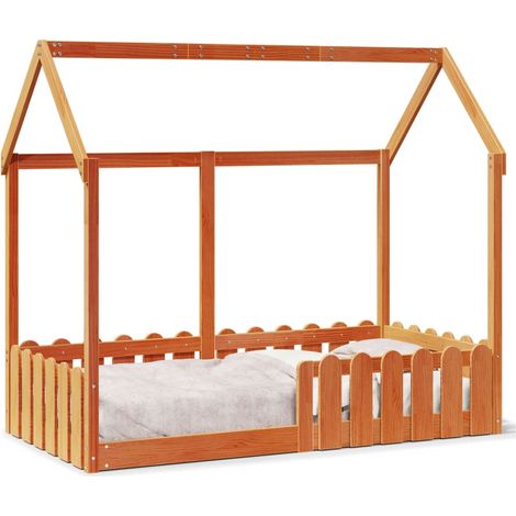 Maison Exclusive - Giroletto Casetta Bambini Marrone Cera 80x160 cm Massello Pino