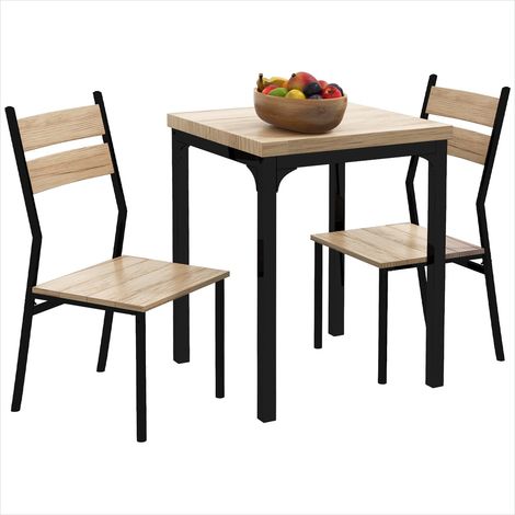 Ensemble table et chaises Table à manger carrée avec 2 chaises (1/5)