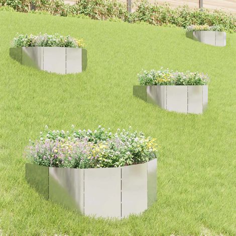 Teenpull – Raseneinfassung 4 pcs 100 x 45 cm Stahl Silber (1/5)