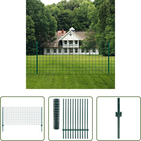 Clôture pour animaux - Clôture Euro Acier 20x1,2 m Vert (1/5)
