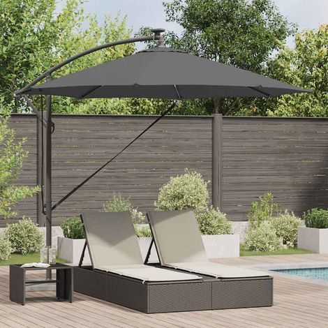 Sonnenschirm mit LED-Lichtleisten Anthrazit 294 x 294 x 248 cm