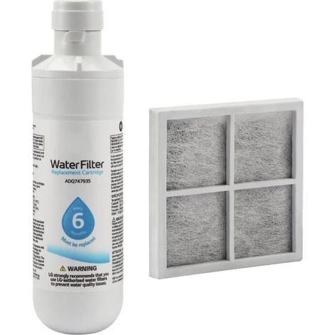 Kühlschrank-Wasserfilter, Kühlschrank-Wasser- und Luftfilter, geruchsneutralisierender Wasserfilter für Kühlschränke, Ersatzteil für Luftfilter, Ersatzteil für LG LT1000P (1 Stück) (1/4)