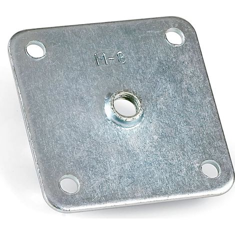 Placa Cuadrada Para Patas 54-54 M-8   - Placa y espárrago M-8