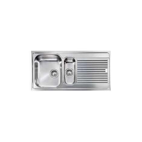 CM 011205-SCSSP Filoslim Lavello da Incasso 1 Vasca 1-2 Vaschetta Sinistra Gocciolatoio Destra Acciaio Inox Satinato (100x50x21 cm) colore Inox Satinato (1/5)