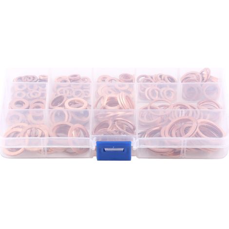 280 pièces Rondelles plates cuivre 12 tailles avec boîte pour vis boulons fixations (1/5)