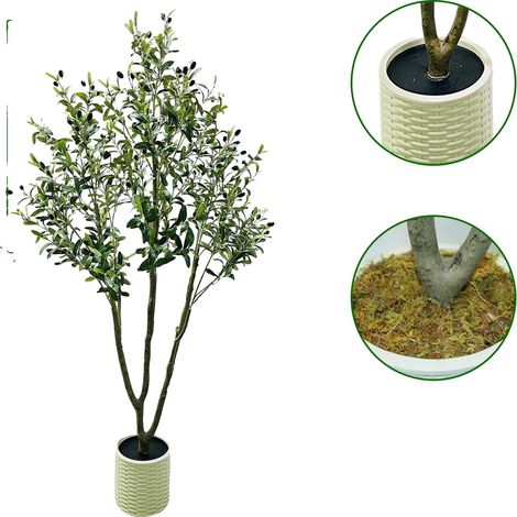 Olivo artificial, hojas realistas, fácil de cuidar, 210 cm (1/2)