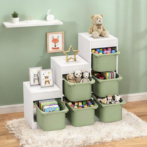 Meuble de rangement pour enfants 3 niveaux 6 bacs amovibles (1/5)