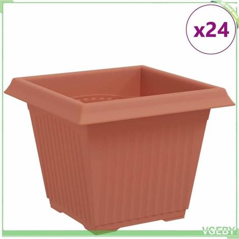 Pot de fleurs carré - FAFEICY - 42020345 - Rouge brique - 33x33x26 cm - Pack 24 (1/5)