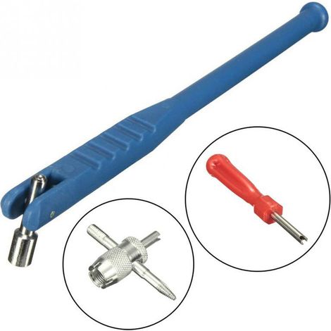 3Pcs Tire Valve Rod Extractor Clé À Noyau Kit De Réparation Chargeur Métal Pneu Réparation Outil Voiture Valve Rod Core Moto Remover (1/5)