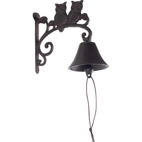Campanello a forma di gufo in ghisa - Decorazione per la casa vintage