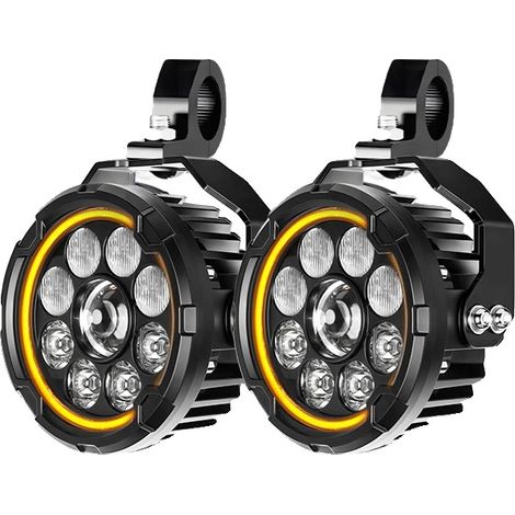Faro LED, diseño compacto, resistente al agua y al polvo, luz diurna amarilla (DRL). (1/2)
