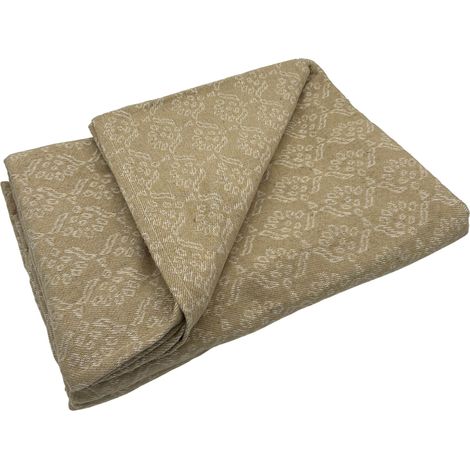 Dessus de lit jacquard motif floral Beige 230x250 cm (1/2)