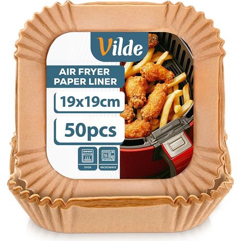 Liners en papier pour friteuse sans huile 19x19 cm, 50 pcs (1/5)