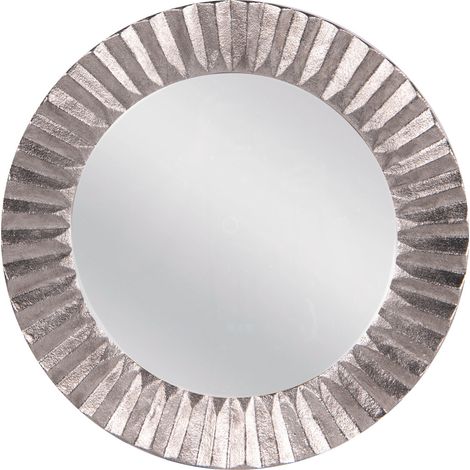 Table Passion - Miroir en fonte plissé argent 39 cm
