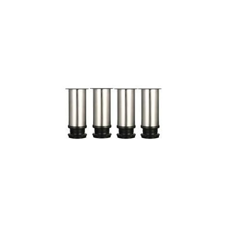 Pieds De Meubles Réglables - Acier Inoxydable - Diamètre 50 mm - Hauteur Réglable 50 à 65 mm - Base ABS 60 x 60 mm - Lot De 4 (1/5)
