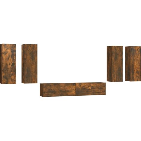Maison Exclusive - 6-tlg. TV-Schrank-Set Räuchereiche Holzwerksto
