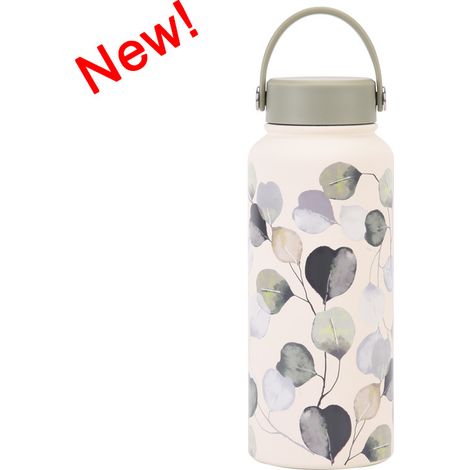 Gourde 2025 1L Grande Capacité Isotherme Portable Sport Poignée Impression Femme Large Ouverture (1/5)