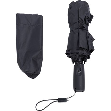 Ortviai Parasol solaire avec ventilateur intégré, rechargeable USB, pliable, protection UV 50+, noir (1/5)