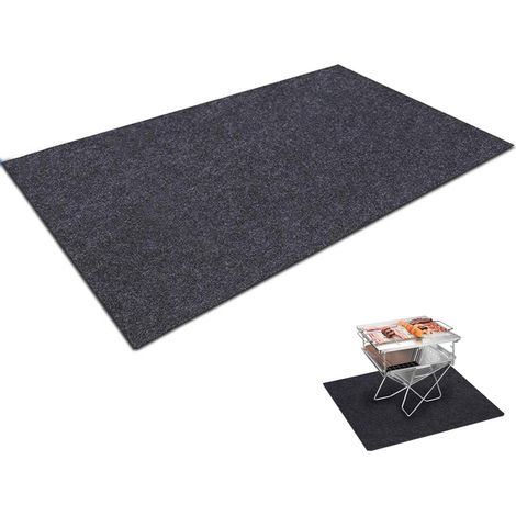 Alfombrilla ignífuga para chimenea AIDUCHO, alfombrilla ignífuga para chimenea, alfombrilla de fibra de vidrio para chimenea, alfombrilla ignífuga para barbacoa, para estufa, chimenea, barbacoa y parr (1/5)